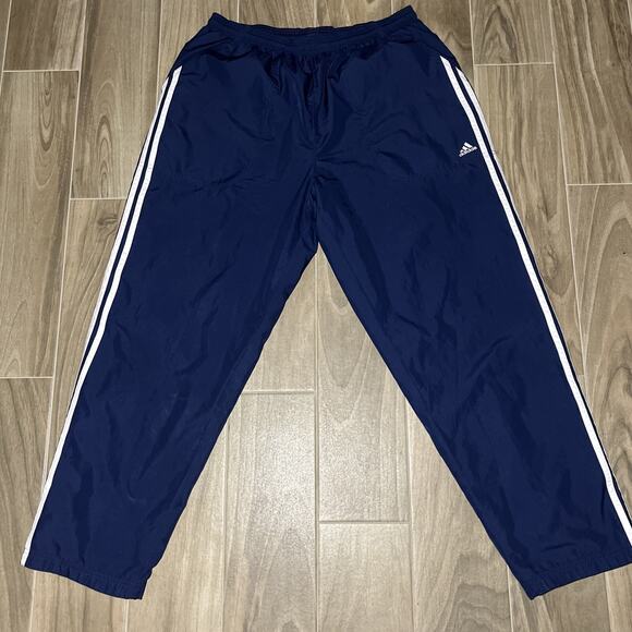 adidas Other - Vintage Adidas Mens Windbreaker Pants Size XL Navy Blue Mesh Lined Ankle Zip